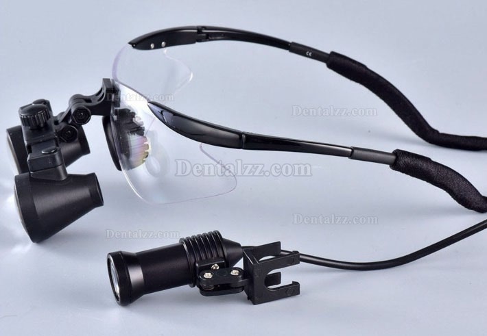 2.5X黒いゴーグル双眼拡大鏡歯科手術用ルーペ　SZ - 1A Ledスポットライト付き